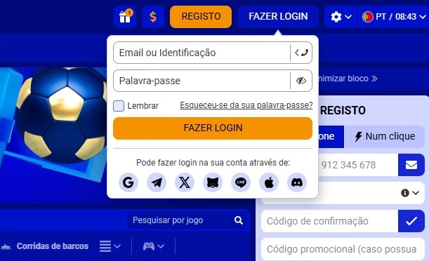 Como iniciar sessão na Paripesa
